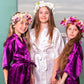 Set of 11 Flower Girl Kids Satin Robes-Script
