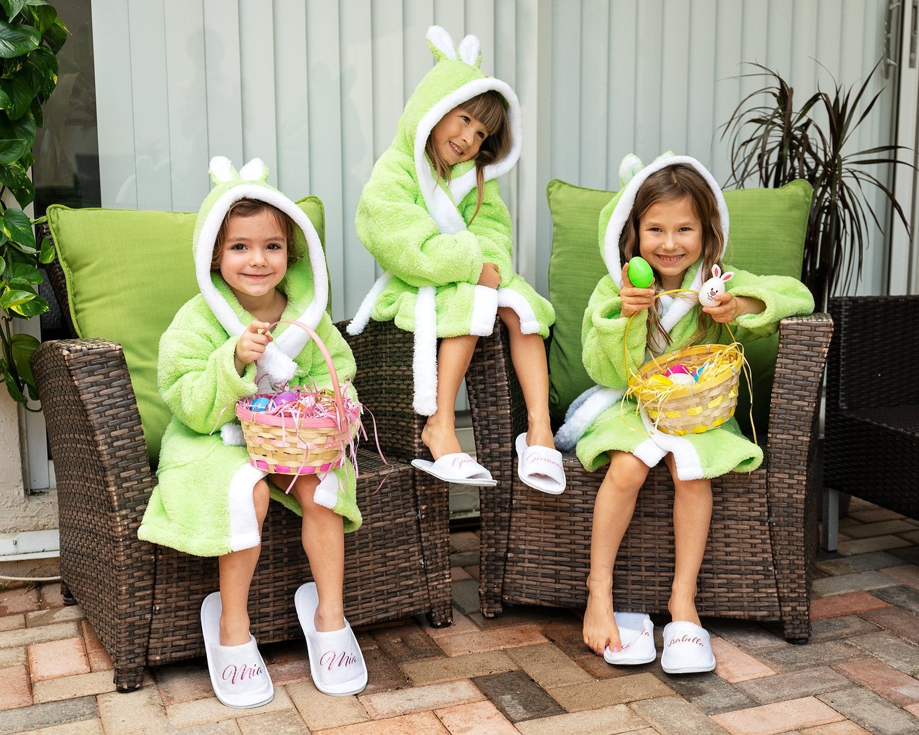 Rabbit Plush Bathrobes for Kids, Personalized Hooded Kids Bathrobes