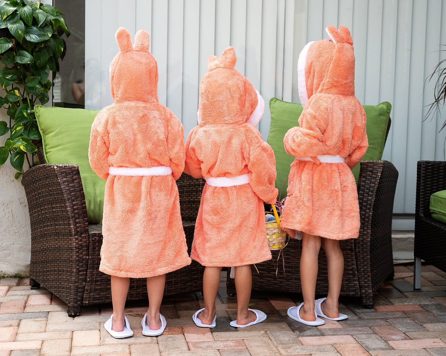 Rabbit Plush Bathrobes for Kids, Personalized Hooded Kids Bathrobes ...