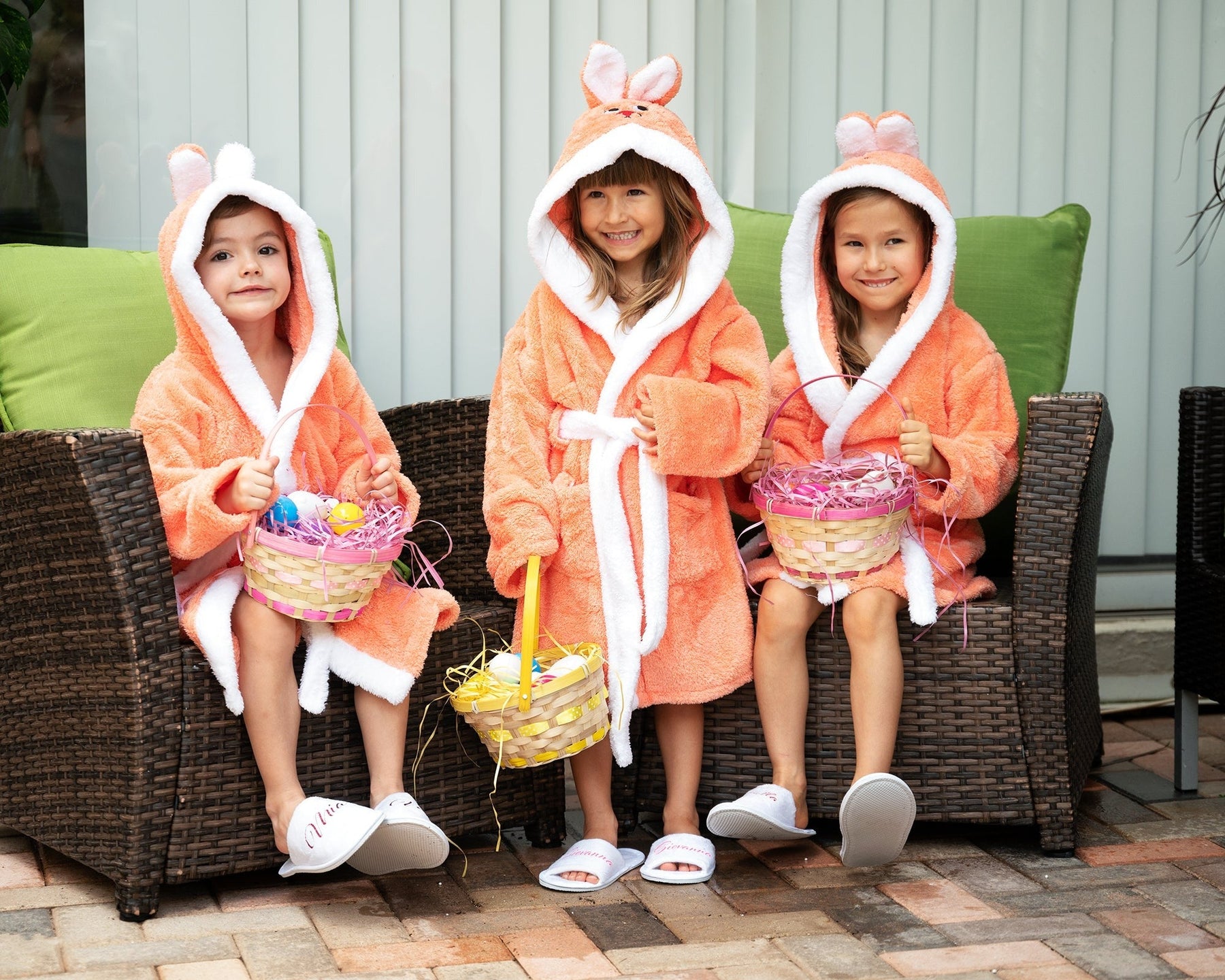 Rabbit Plush Bathrobes for Kids, Personalized Hooded Kids Bathrobes