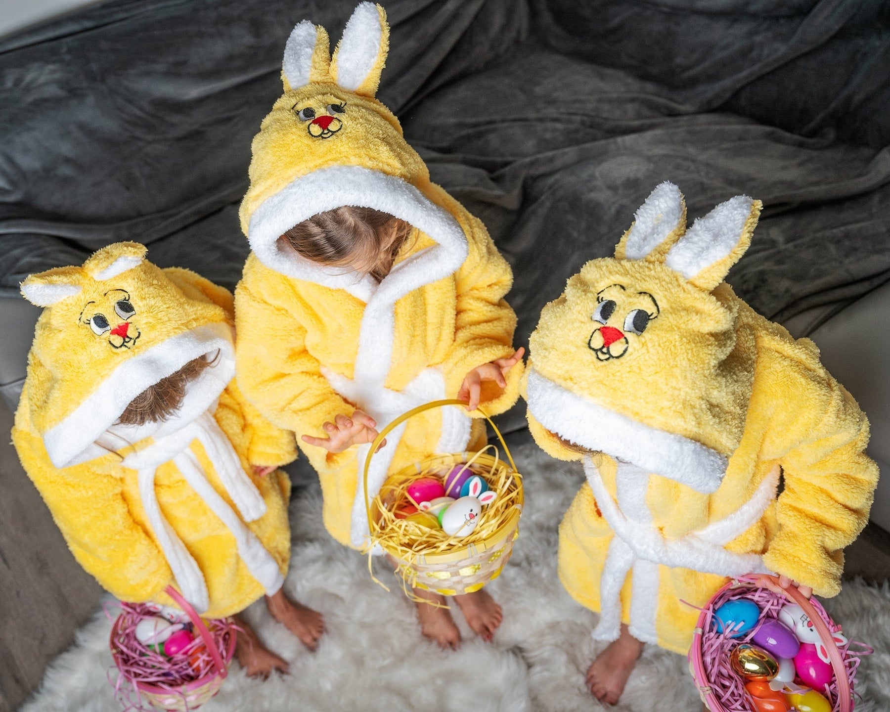 Rabbit Plush Bathrobes for Kids, Personalized Hooded Kids Bathrobes ...