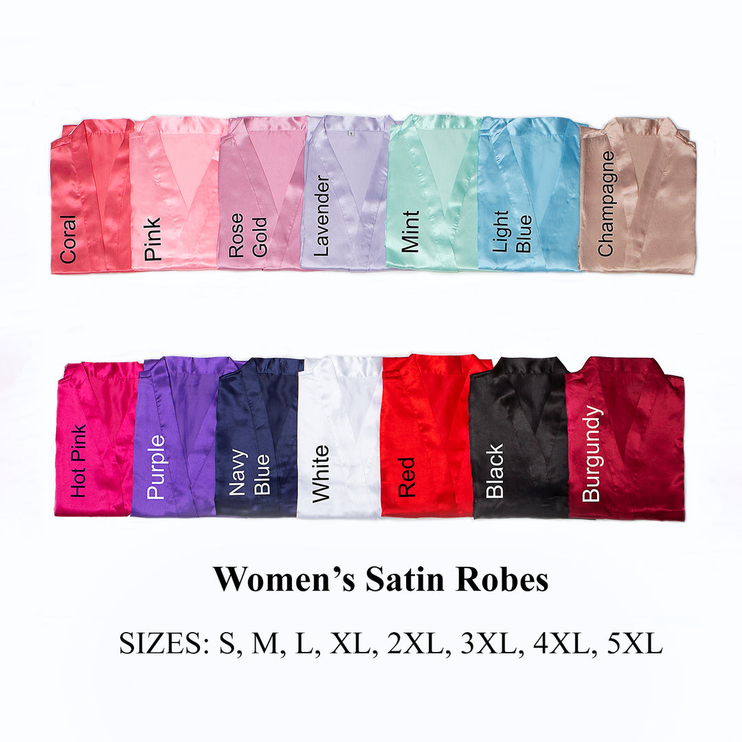 Set of 9 Bridesmaids Satin Robes