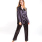 Customized Bridesmaid Satin Pajama Sets Long Sleeves+Pants -