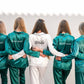 Satin Pajama Sets Long Sleeves +Pants Customized Bridesmaid 
