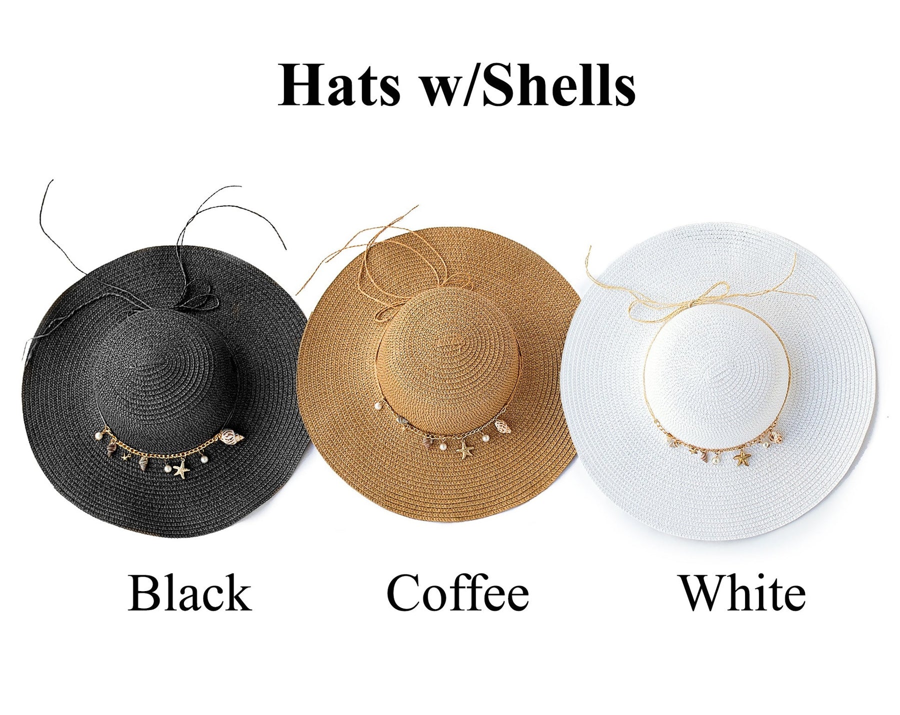 Hat With Shell Custom Beach Hats with Shells , Floppy Beach Hat, Customized Bride Hat ...