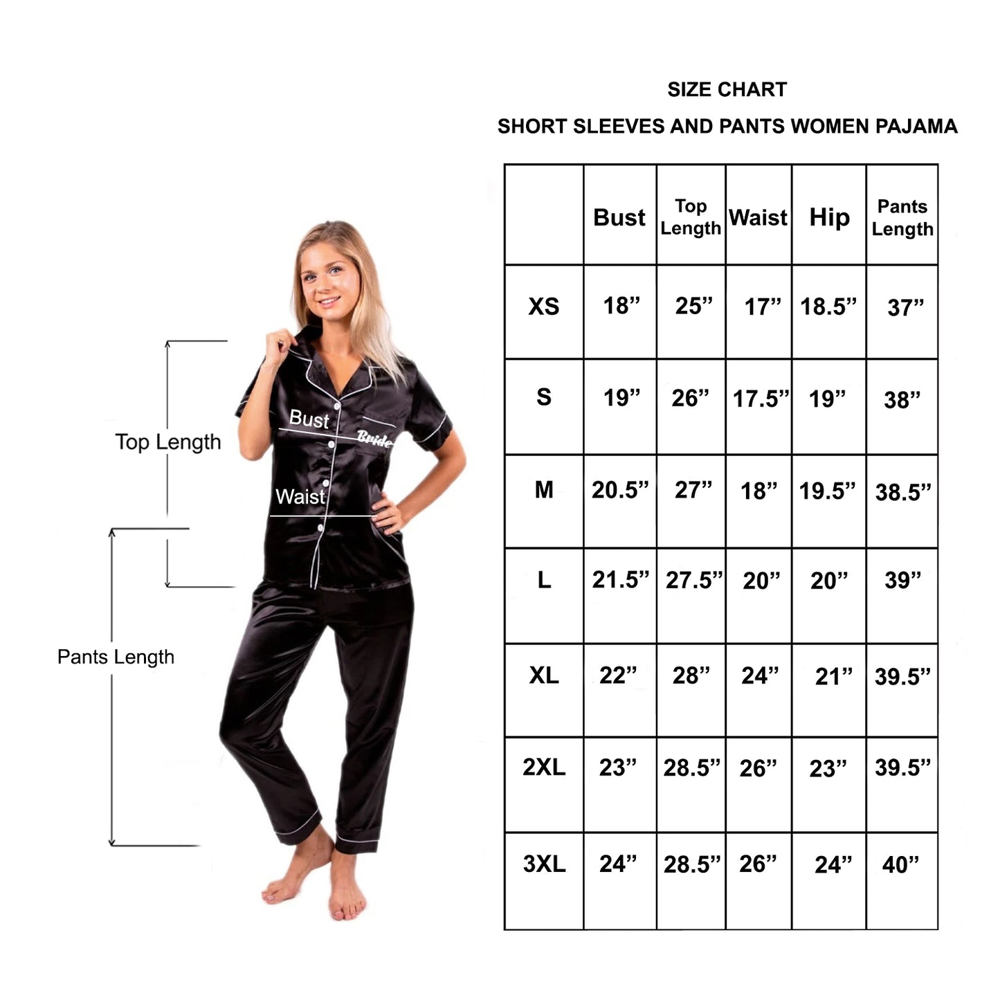 Family Matching Satin Pajama Sets Short Sleeves + Pants