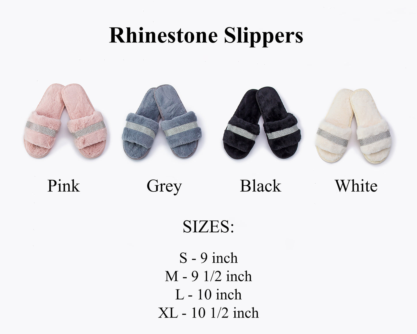 Custom Rhinestone Fluffy Slippers