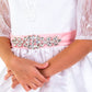Flower Girls Dress With Bow Elegant First Holy Communion
