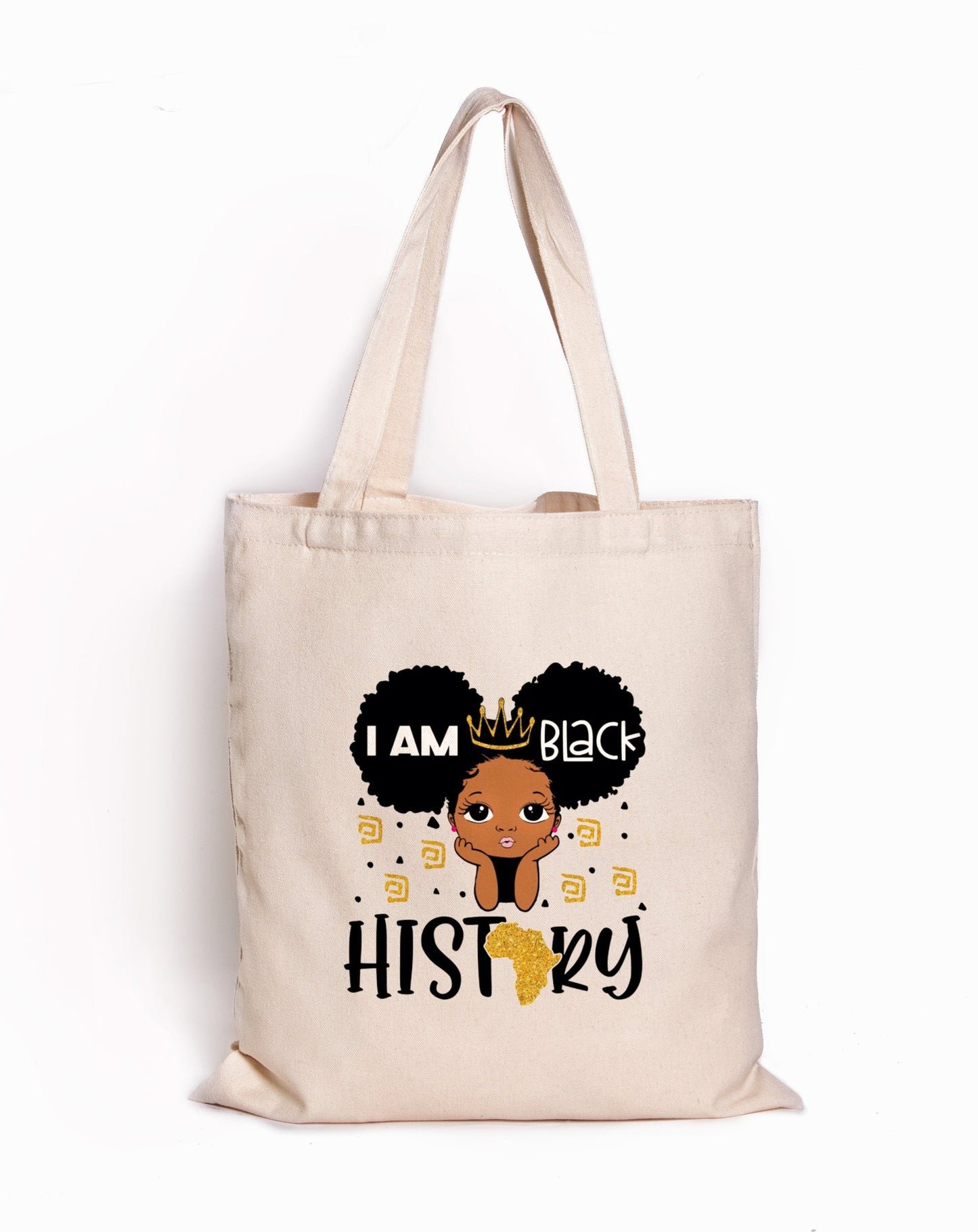 Black History Black Princess Kids Custom Tote Bag With Name