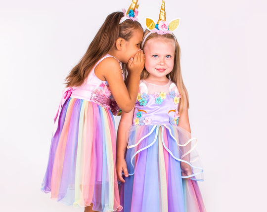 Unicorn Rainbow Girl Tutu Dress Set