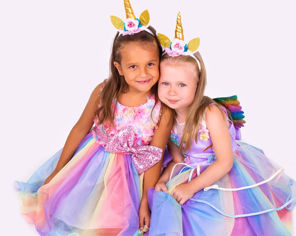 Baby Girls Unicorn Dress Pretty Princess Dress Children Casual Clothes  Cotton Mesh Vestidos for Kids 2-7 year | Unilovers