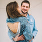 Wedding Denim Jacket with Rhinestone Heart - Custom jackets