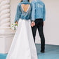 Wedding Denim Jacket with Rhinestone Heart - Custom jackets