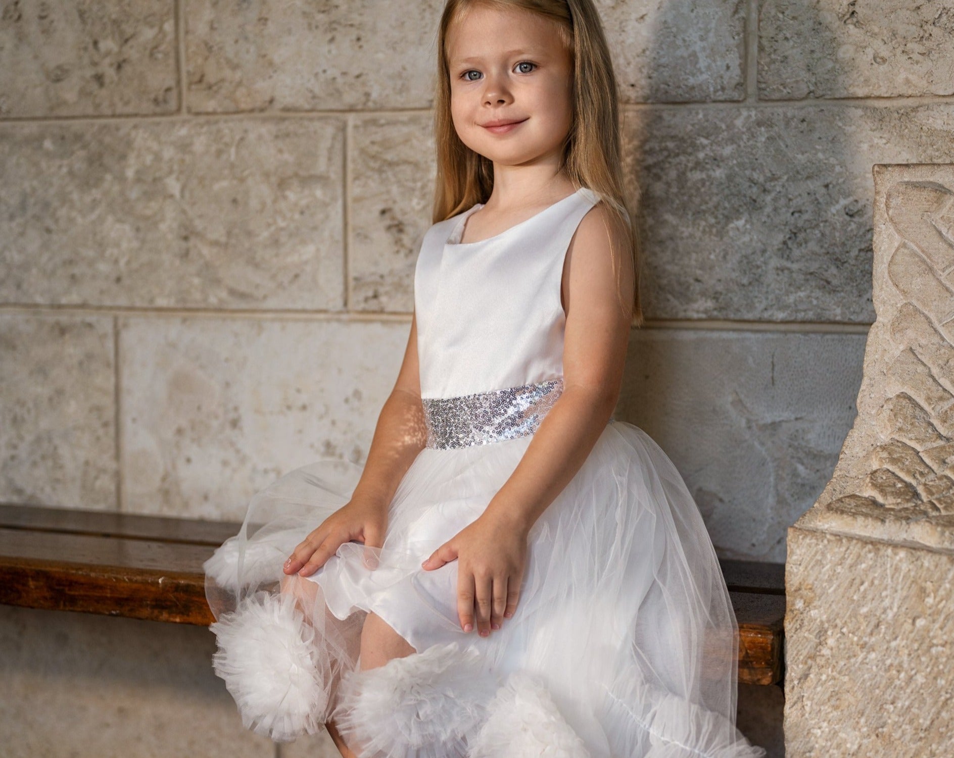 Flower Girl Dress White Clearance