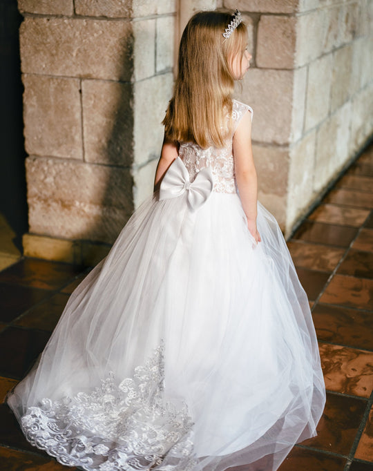 SAMPLE SALE! Flower Girls Lace Dresses A Line With Buttons