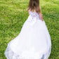 SAMPLE SALE! Flower Girls Lace Dresses A Line With Buttons