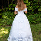 Lace Off Shoulders Flower Girl Dress Birthday Princess