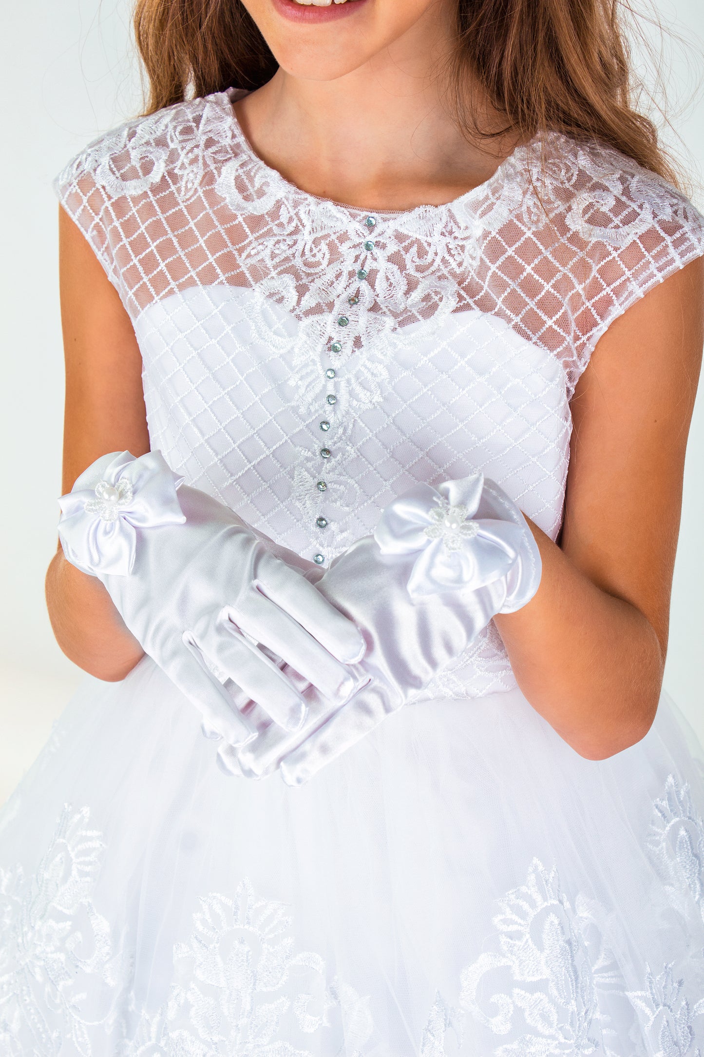 Flower Girl Dress Rhinestone First Holy Communion Gowns