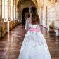 Flower Girls Dress With Bow Elegant First Holy Communion
