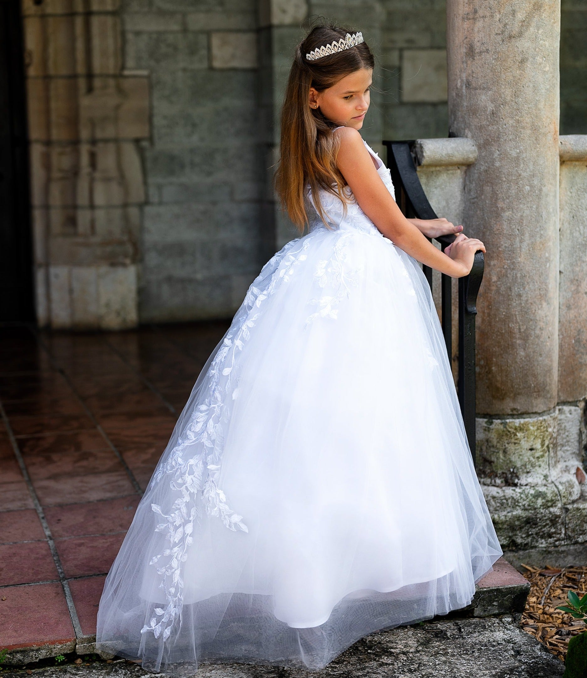 Satin First Communion Dress with Lace Up Corset Back | Satin First  Communion Dresses | Luxury Communion Dresses -Shop First Communion Dresses