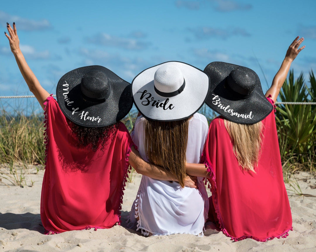 Personalized Floppy Sun hats, Custom hats with names, Bachelorette sun hats,  Mrs. Bridal hat, Bridesmaid gifts, Bride to be party – Sunny Boutique Miami