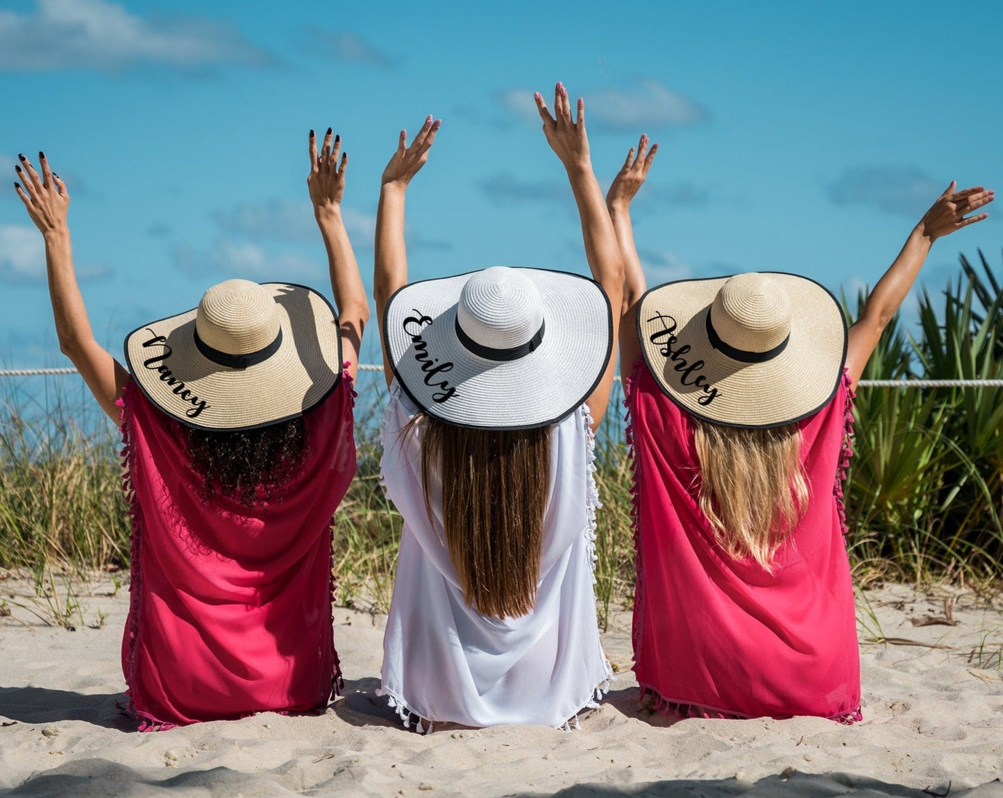 Women’s Floppy Sun Hat with Black Border - Floppy Sun Hats