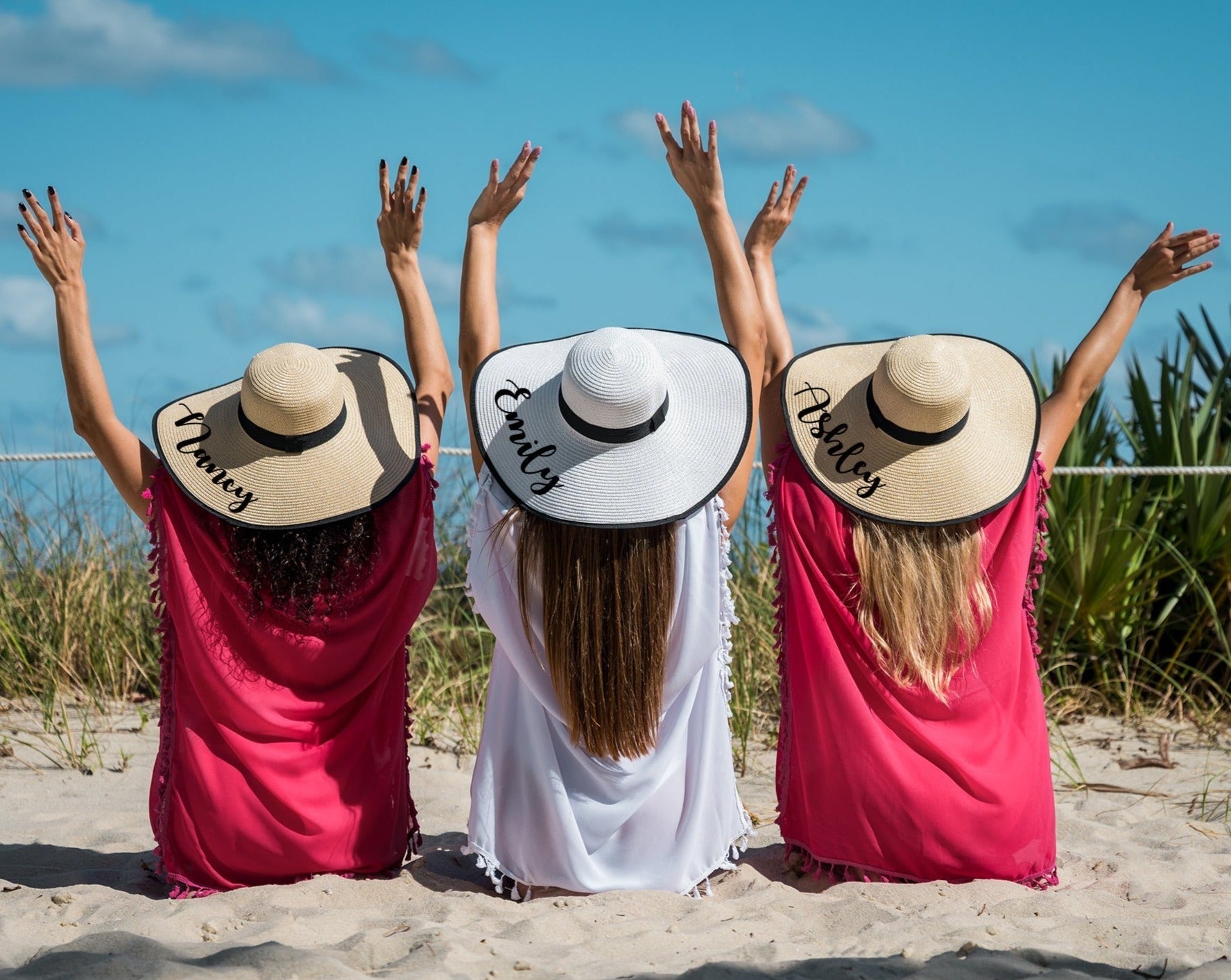 Women’s Floppy Sun Hat with Black Border - Floppy Sun Hats