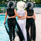 Women’s Striped Sun Hat with Bow - Floppy Sun Hats