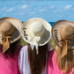 Women’s Striped Sun Hat with Bow - Floppy Sun Hats