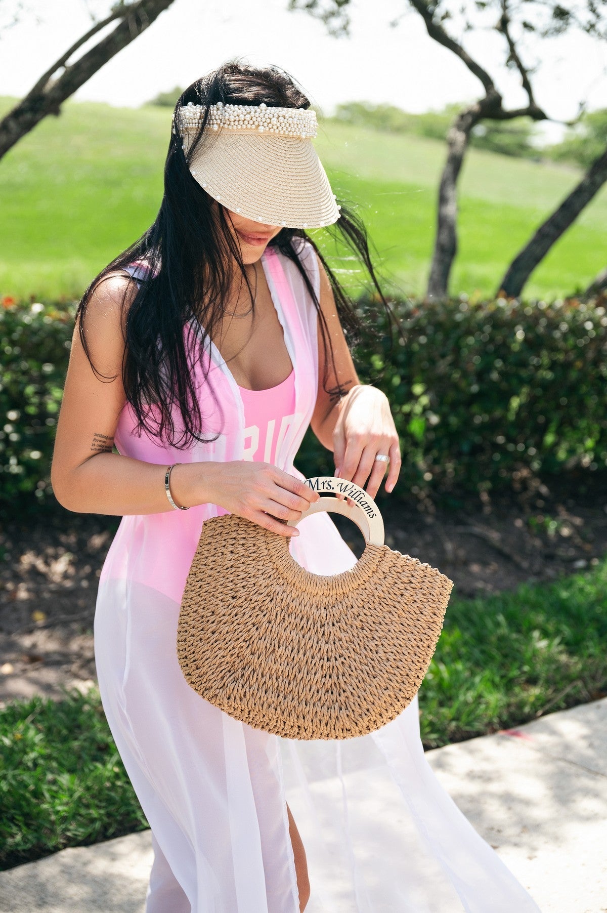 Women’s Sun Visors with Pearls - Sun Visors