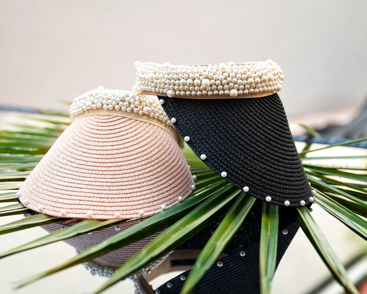 Women’s Sun Visors with Pearls - Sun Visors