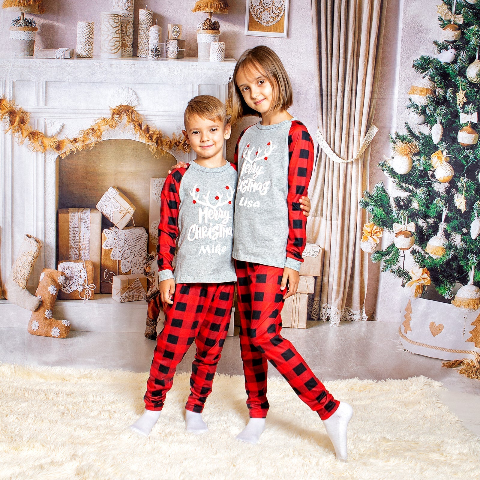 Xmas Eve Family Matching Plaid Pajama Sets - Pajamas for 