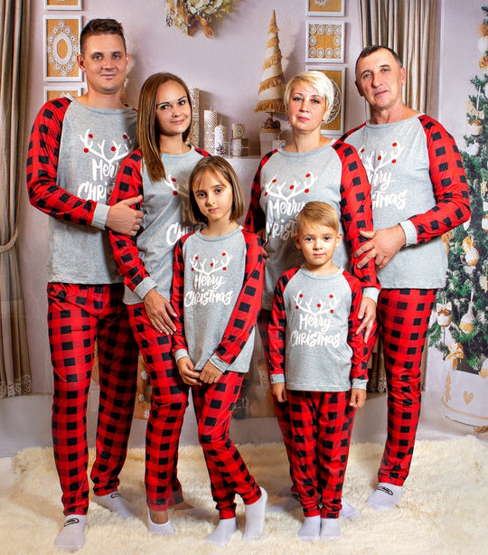 Xmas Eve Family Matching Plaid Pajama Sets - Pajamas for 